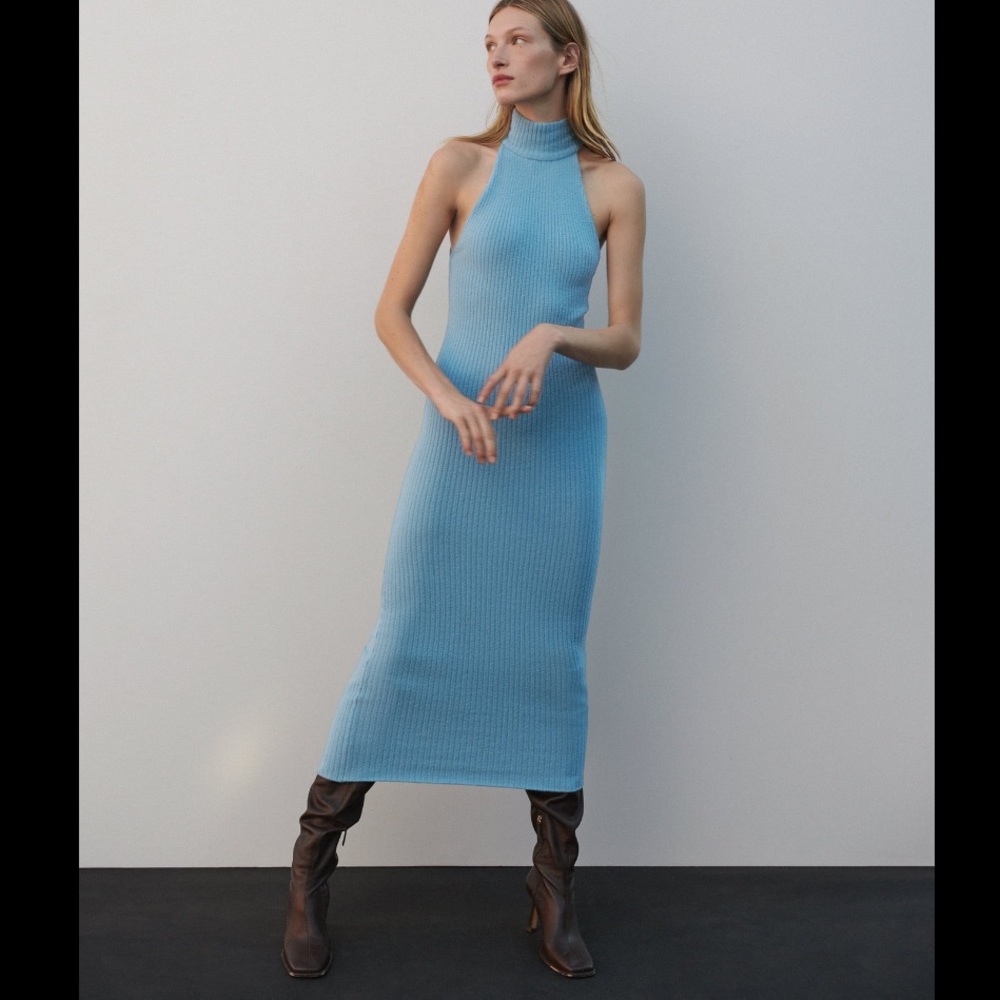 Zara Periwinkle Blue Bodycon Dress